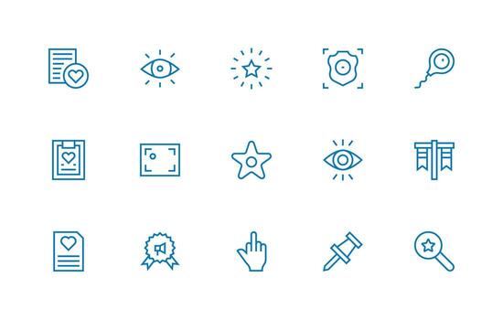 15 Highlight Icons in Regular Line Aesthetic Customizable Icon Series for Mobile Screens vector