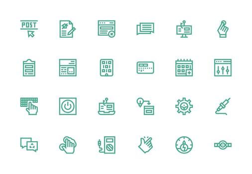 entrada icono conjunto con 24 grueso línea línea gráficos ordenado icono conjunto vector