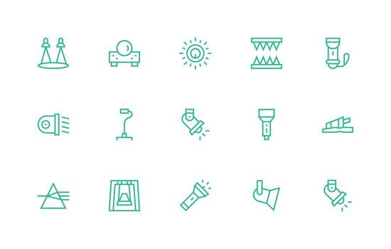 Beam Visual Pack containing 15 Regular Line Icons Simple Icons for Interface and Wireframes vector