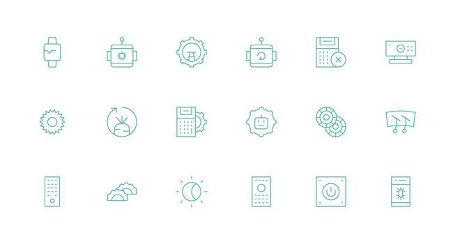 función diseño íconos presentando 18 en mínimo línea estilo icono conjunto para aplicaciones vector