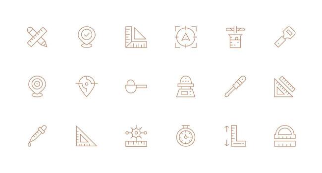 18 Icons for Precise in Minimal Line Format All-Purpose Icon Design Pack vector