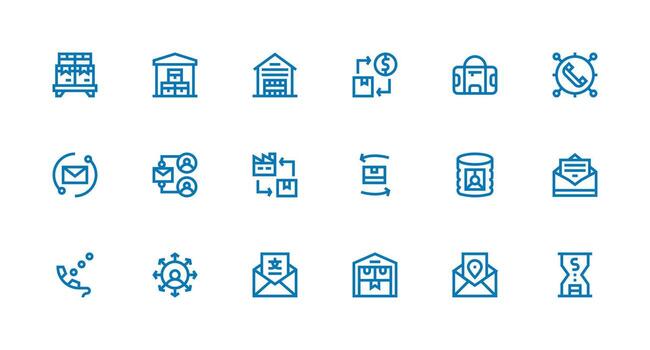 18 íconos para saliente en fuerte carrera línea formato listo para la interfaz de usuario icono colección vector