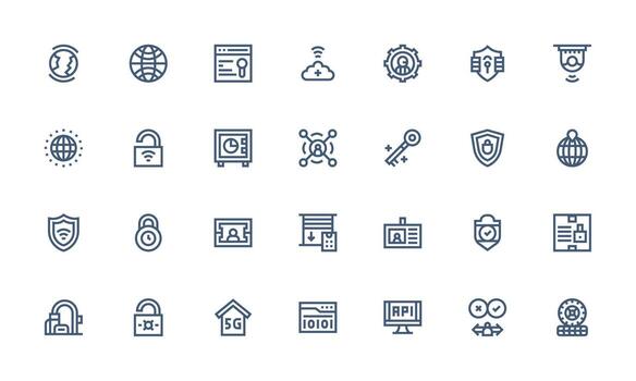 Bold Line Style Access Icons with 28 Vectors Customizable Icon Series for Mobile Screens