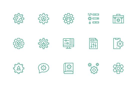 Customization Icon Collection with 15 Regular Line Designs All Device Compatible Icon Set vector