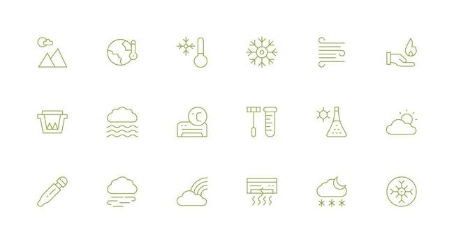 Minimal Line Icons from Temperature Set with 18 Vectors Clean Icon Collection for Web Use