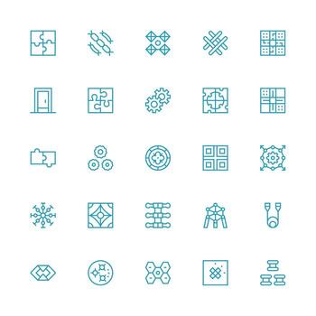 enclavamiento conjunto con 25 medio carrera contorno íconos interfaz icono colección para diario proyectos vector