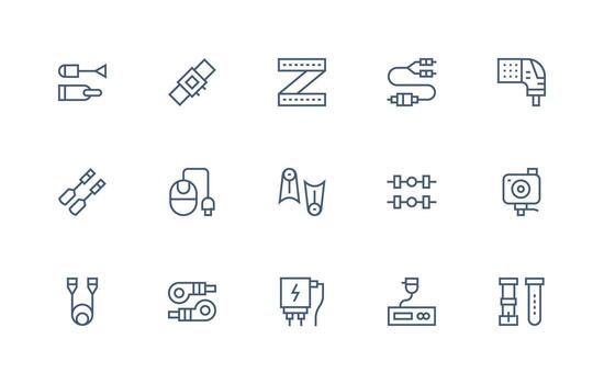 regular línea íconos desde conector conjunto con 15 vectores multi-estilo íconos para creativo proyectos