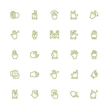 Medium Stroke Outline Style Gesture Icons with 25 Vectors Multi-Style Icons for Creative Projects