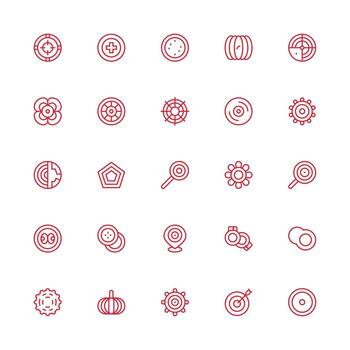 25 Icons for Concentric in Medium Stroke Outline Format Clean Icon Set Icon Pack for UI Projects vector