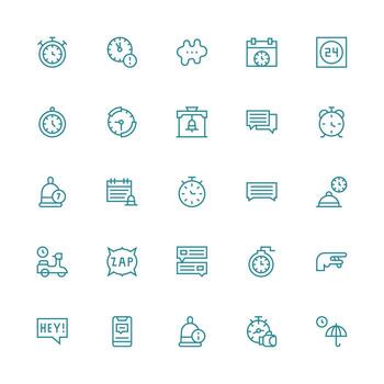 Prompt Design Icons featuring 25 in Medium Stroke Outline Style Interface Icons for Daily Use vector