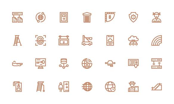 28 negrita línea estilo íconos desde acceso colección multi-estilo íconos para creativo proyectos vector