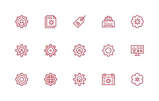 personalización icono conjunto con 15 regular línea gráficos compacto icono paquete vector