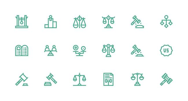 fuerte carrera línea íconos desde juicio conjunto con 18 vectores multi-estilo íconos para creativo proyectos