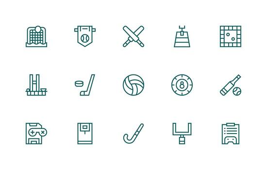 Gameplay featuring 15 Icons in Regular Line Design Responsive Icon Set for Flexible Layouts vector
