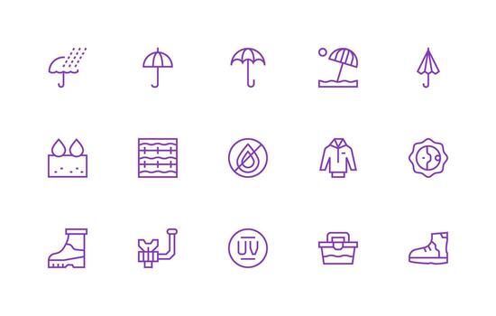 15 Regular Line Style Icons from Waterproof Collection Balanced Icon Set for Functional Design vector