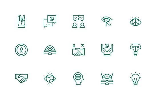 15 Regular Line Designs for Understanding Icons Scalable Icon Pack vector