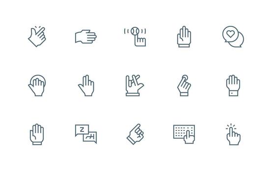 Interact Icon Set with 15 Regular Line Graphics Digital Product Icons for Fast Delivery vector