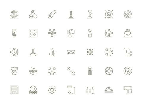 Light Line Icons from Mechanism Set with 35 Vectors Smart Icon Collection