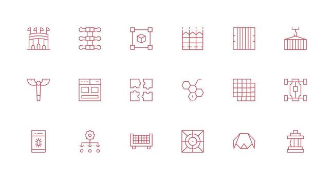 marco de referencia icono conjunto con 18 mínimo línea gráficos ligero icono serie vector