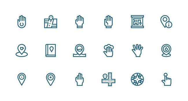 Point featuring 18 Icons in Strong Stroke Line Design Balanced Icon Set for Functional Design vector