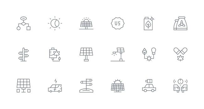 18 Alternative Icons in Minimal Line Aesthetic Multi-Style Icons for Creative Projects vector