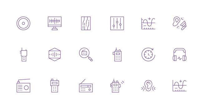 18 Icons for Frequency in Minimal Line Format Line Icon Collection vector