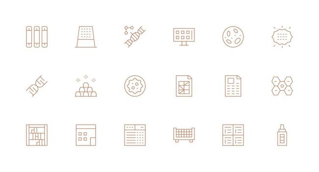 18 Minimal Line Vectors for Cells Theme Icon Set for Web