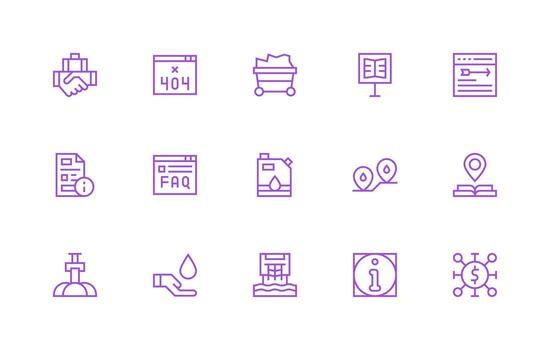 Resource Design Icons featuring 15 in Regular Line Style Layout Icon Collection vector