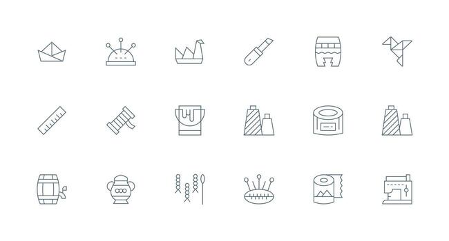 Craft Design Icons featuring 18 in Minimal Line Style Multi-Purpose Icon Set vector