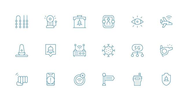 18 mínimo línea estilo íconos desde señal colección interfaz icono colección para diario proyectos vector