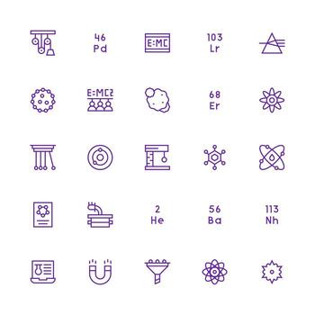 física diseño íconos presentando 25 en medio carrera contorno estilo web icono colección vector