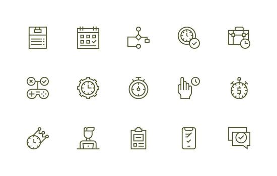 tarea conjunto con 15 regular línea íconos creativo icono conjunto vector