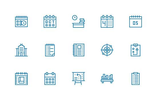 15 Icons for Planning in Regular Line Format Icons Built for Visual Consistency Pack vector