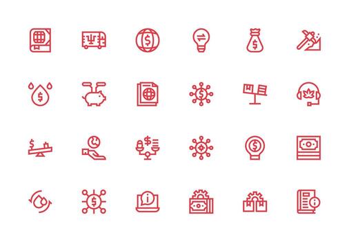 Thick Line Line Style Resources Icons with 24 Vectors Smart Icon Collection