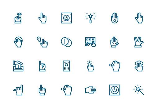 activar presentando 24 íconos en grueso línea línea diseño listo para la interfaz de usuario icono colección vector