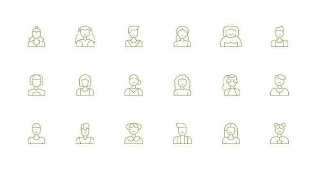 18 mínimo línea íconos para persona icono gráficos digital producto íconos para rápido entrega vector