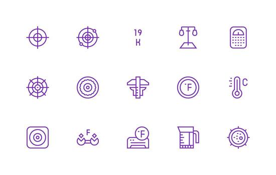15 Regular Line Style Icons from Metric Collection Professional Icon Set vector