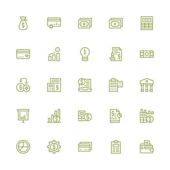 Medium Stroke Outline Icons from Financial Set with 25 Vectors Multi-Purpose Icon Set