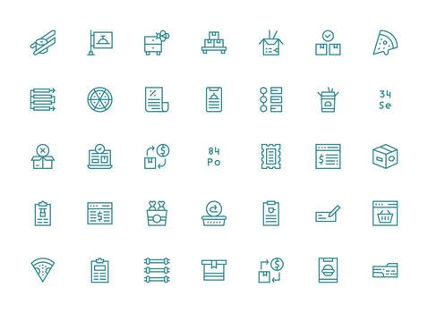 35 íconos para orden en regular limpiar línea formato interfaz íconos para diario utilizar vector