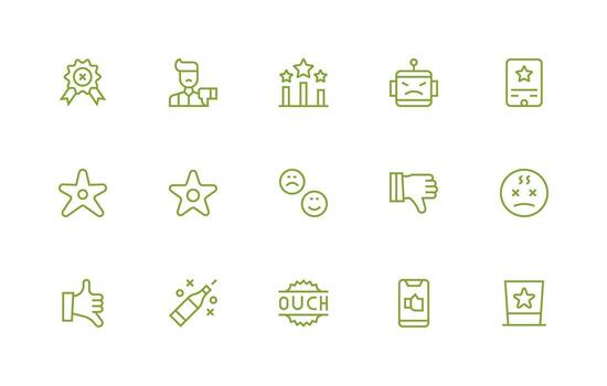 15 Regular Line Designs for Bad Icons Flexible Icon System for Web Interfaces vector