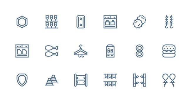 18 Strong Stroke Line Vectors for Double Theme Clean Icon Set Icon Pack for UI Projects