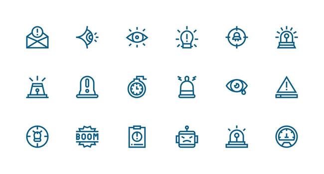 Strong Stroke Line Style Critical Icons with 18 Vectors Multi-Style Icons for Creative Projects