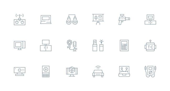 18 Minimal Line Designs for Tech Icons High-Resolution Icons for Any Platform vector
