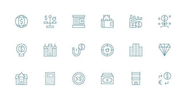 Minimal Line Icons from Investment Set with 18 Vectors Basic Icon Series