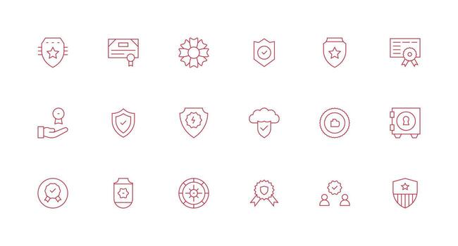 Reliability Visual Pack containing 18 Minimal Line Icons High-Resolution Icons for Any Platform vector