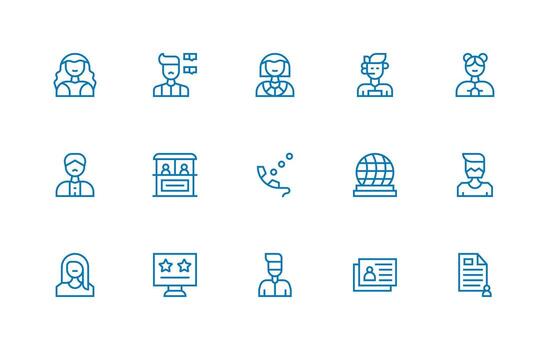 15 Icons for Customer in Regular Line Format High-Quality Icon Pack vector
