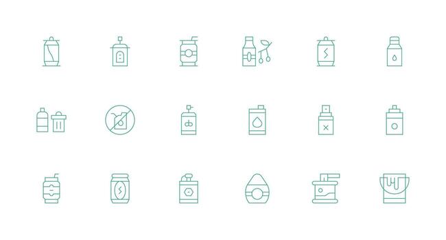 18 Minimal Line Style Icons from Can Collection Design Ready Icon Set for Teams vector