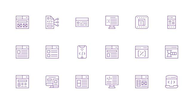 Html Icon Collection with 18 Minimal Line Designs Minimal Icon Pack vector