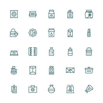 25 Medium Stroke Outline Style Icons from Sealed Collection Icons Built for Visual Consistency Pack vector