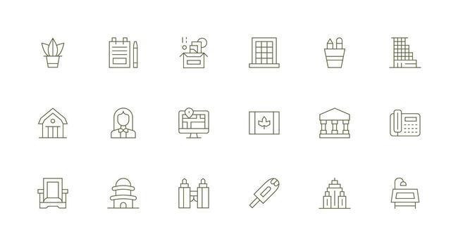 Minimal Line Icons from Office Set with 18 Vectors Balanced Icon Set for Functional Design